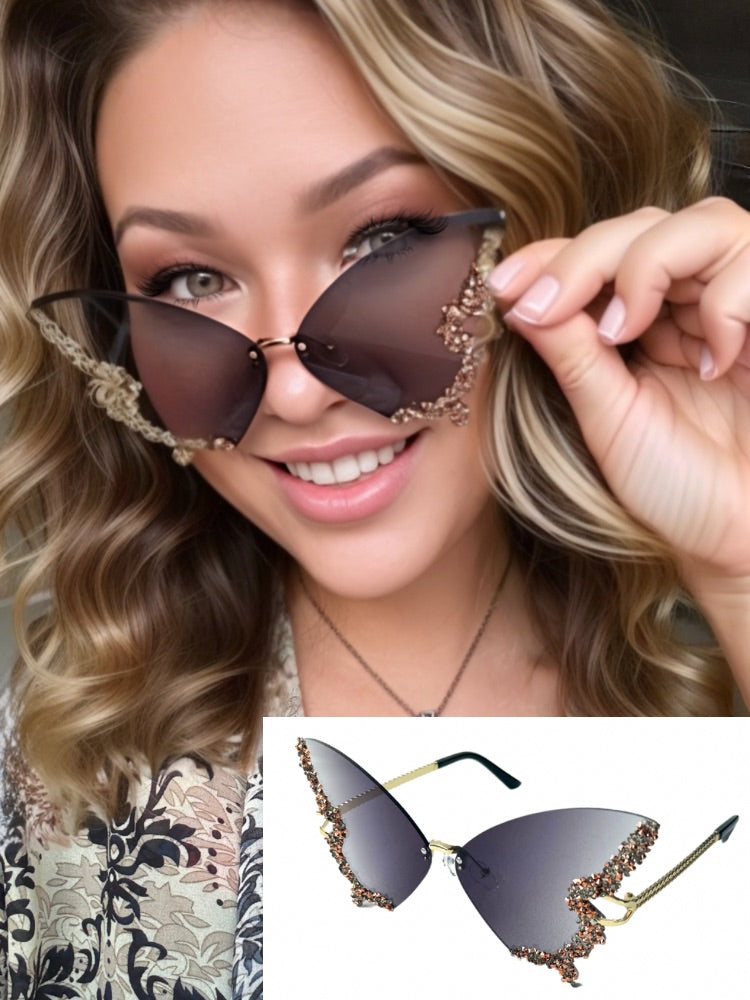 Glitter Perhonen - Aurinkolasit festareille