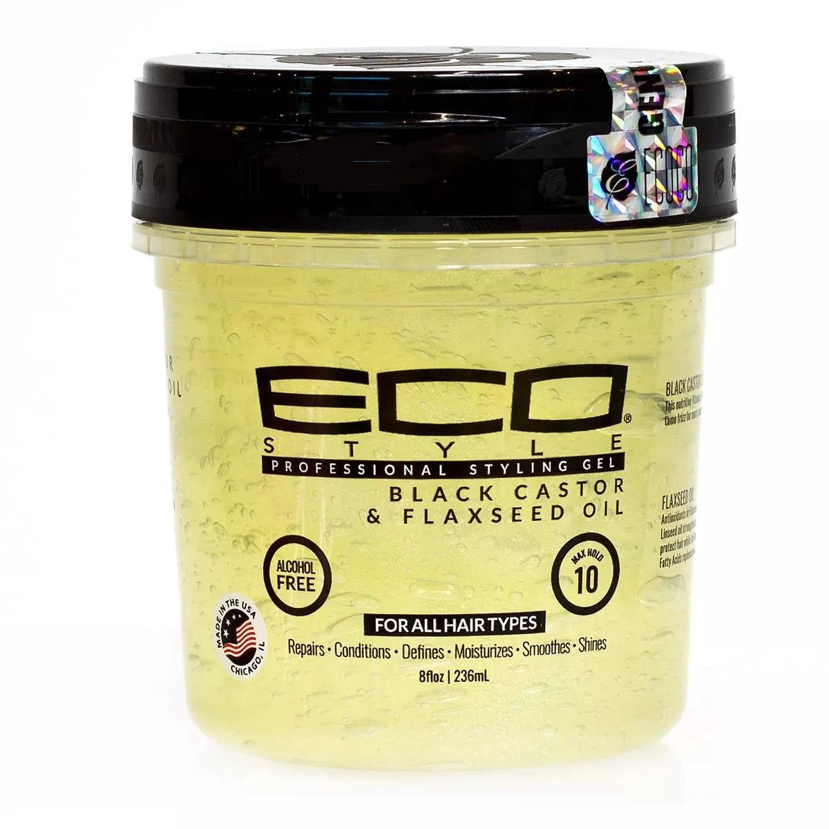 EcoStyler BlackCastor Oil - Hiusgeeli 236ml - Kuituhiukset.fi